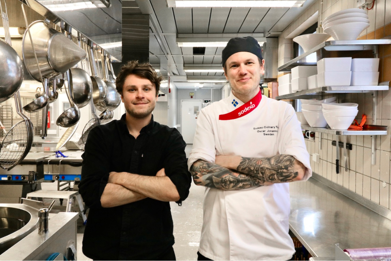 chris and oscar in the kitchen